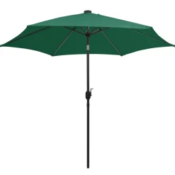 MAISON EXCLUSIVE - Parasol de jardin avec lumières led et mât en aluminium vert