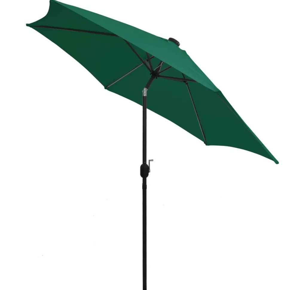 MAISON EXCLUSIVE - Parasol de jardin avec lumières led et mât en aluminium vert