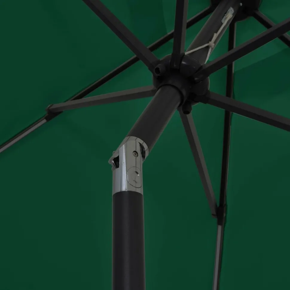 MAISON EXCLUSIVE - Parasol de jardin avec lumières led et mât en aluminium vert