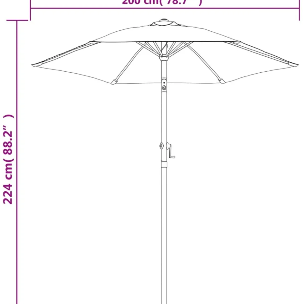 MAISON EXCLUSIVE - Parasol anthracite 200x224 cm aluminium