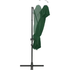 MAISON EXCLUSIVE - Parasol de jardin en porte-à-faux à double toit vert 250x250 cm