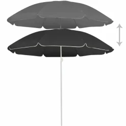 MAISON EXCLUSIVE - Parasol de jardin avec mât en acier anthracite 180 cm
