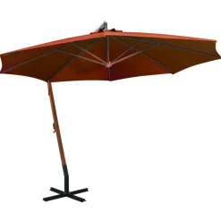 MAISON EXCLUSIVE - Parasol de jardin suspendu avec mât terre cuite bois de sapin