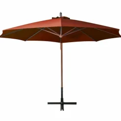 MAISON EXCLUSIVE - Parasol de jardin suspendu avec mât terre cuite bois de sapin