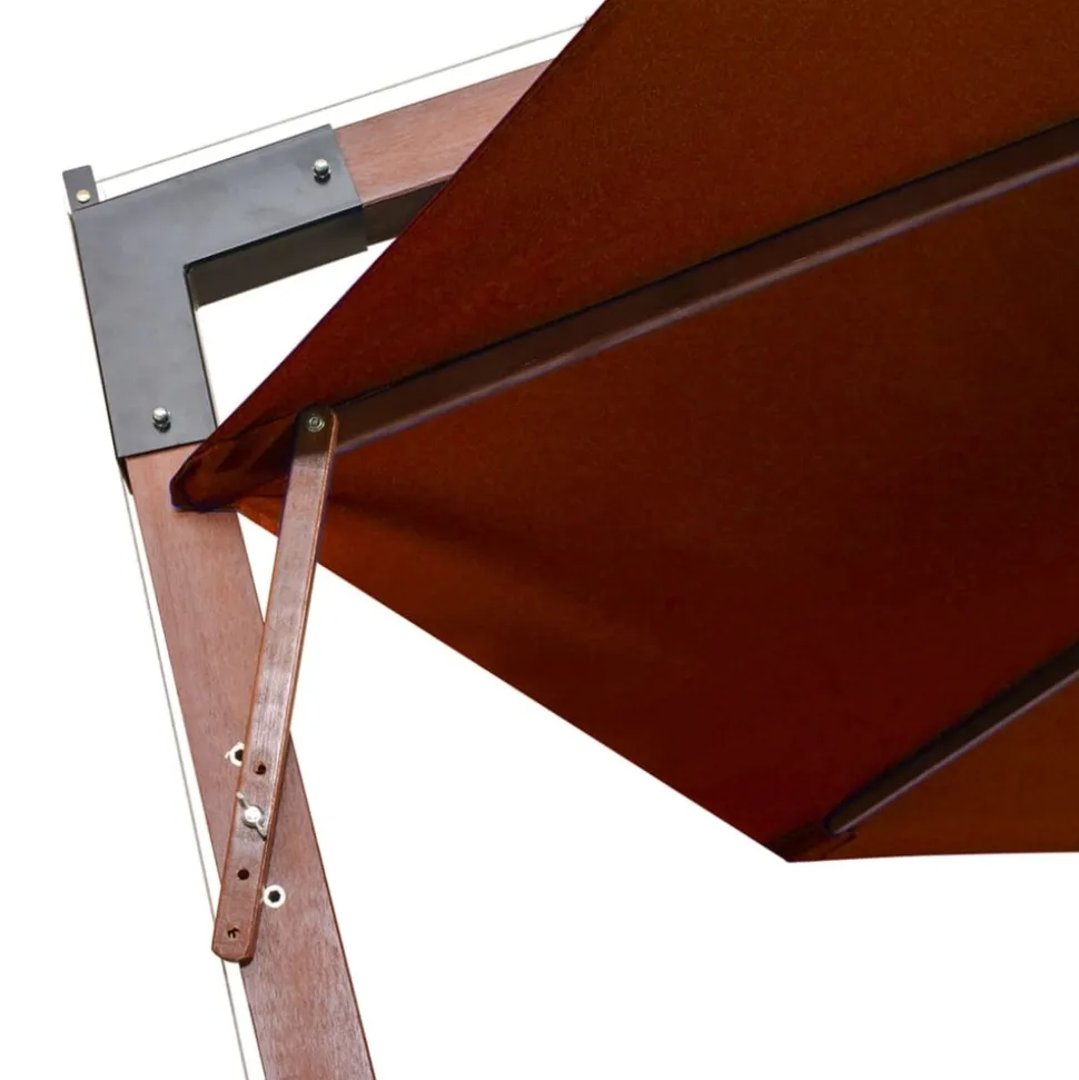 MAISON EXCLUSIVE - Parasol de jardin suspendu avec mât terre cuite bois de sapin