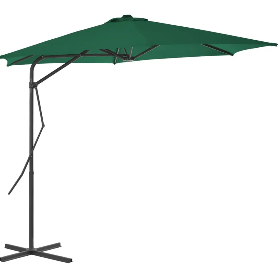 MAISON EXCLUSIVE - Parasol d'extérieur avec mât en acier 300 cm vert