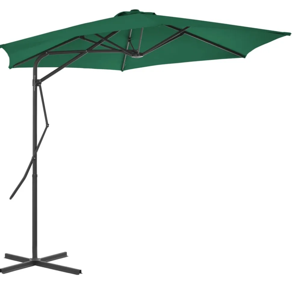 MAISON EXCLUSIVE - Parasol d'extérieur avec mât en acier 300 cm vert