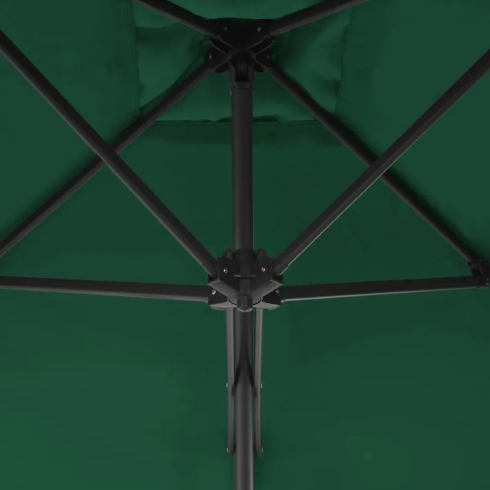 MAISON EXCLUSIVE - Parasol d'extérieur avec mât en acier 300 cm vert