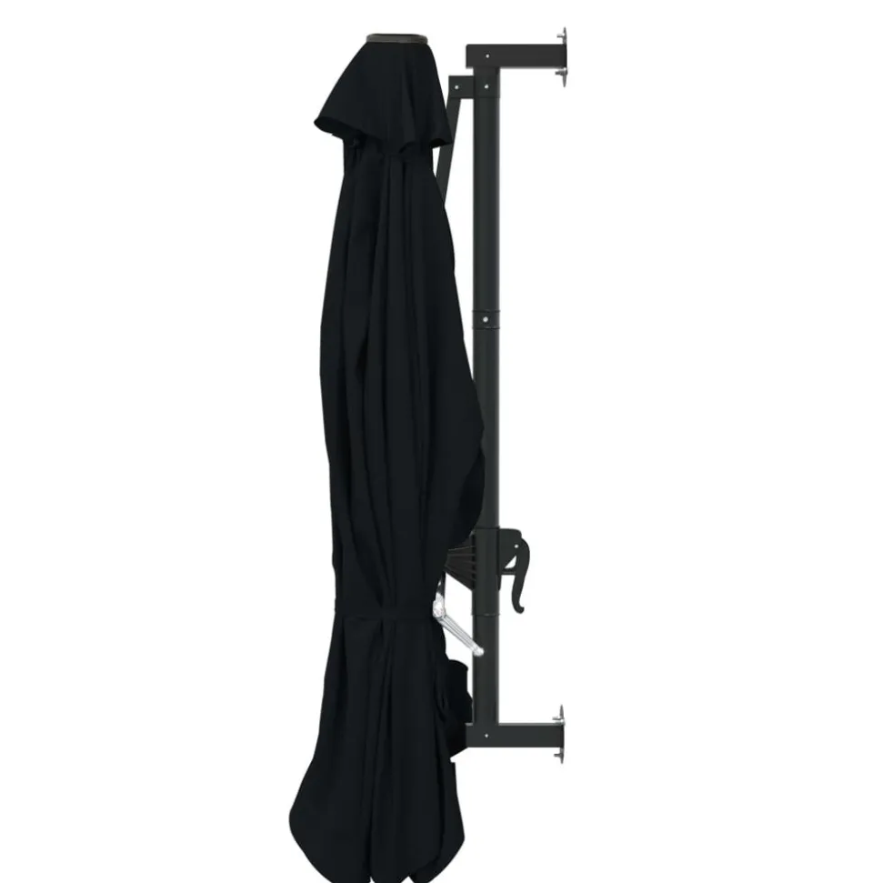 MAISON EXCLUSIVE - Parasol mural avec mât en métal 300 cm noir