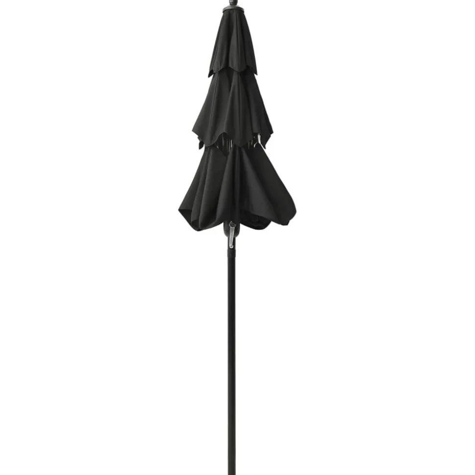 MAISON EXCLUSIVE - Parasol de jardin à 3 niveaux avec mât en aluminium noir