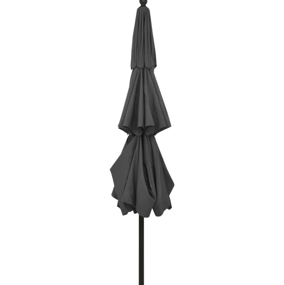 MAISON EXCLUSIVE - Parasol de jardin à 3 niveaux avec mât en aluminium anthracite
