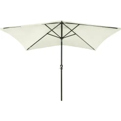MAISON EXCLUSIVE - Parasol de jardin avec led et mât en acier sable 2x3 m