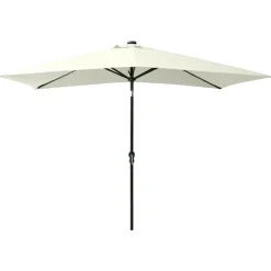 MAISON EXCLUSIVE - Parasol de jardin avec led et mât en acier sable 2x3 m