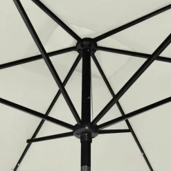 MAISON EXCLUSIVE - Parasol de jardin avec led et mât en acier sable 2x3 m
