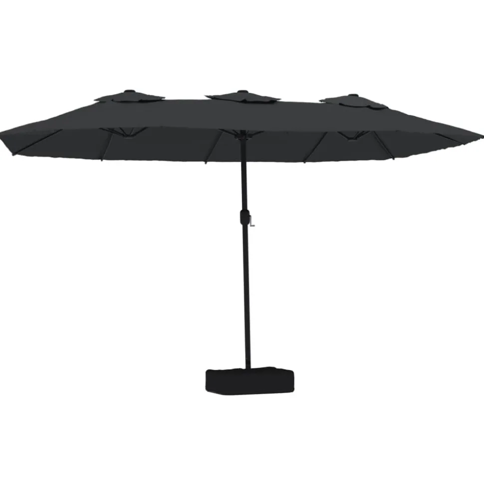 MAISON EXCLUSIVE - Parasol de jardin à double tête avec led noir 449x265 cm