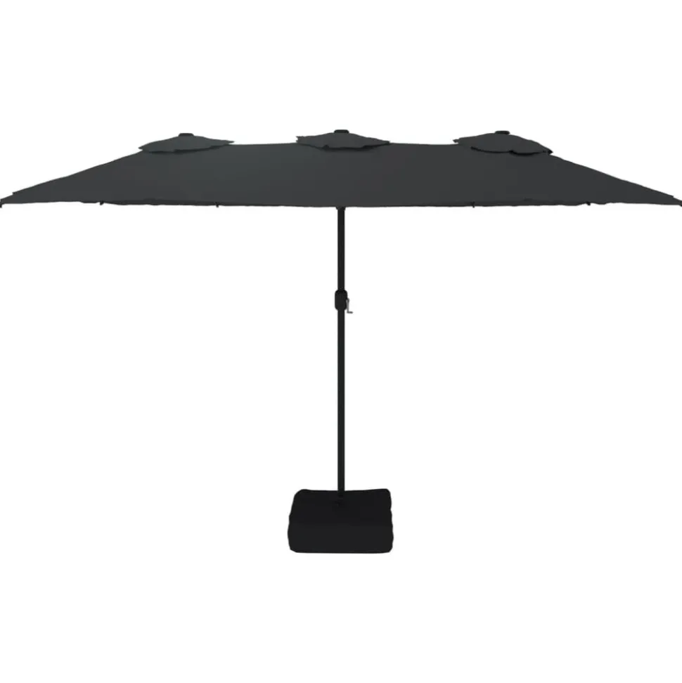 MAISON EXCLUSIVE - Parasol de jardin à double tête avec led noir 449x265 cm
