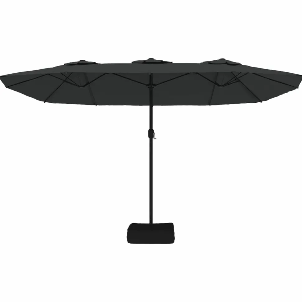 MAISON EXCLUSIVE - Parasol de jardin à double tête avec led noir 449x265 cm