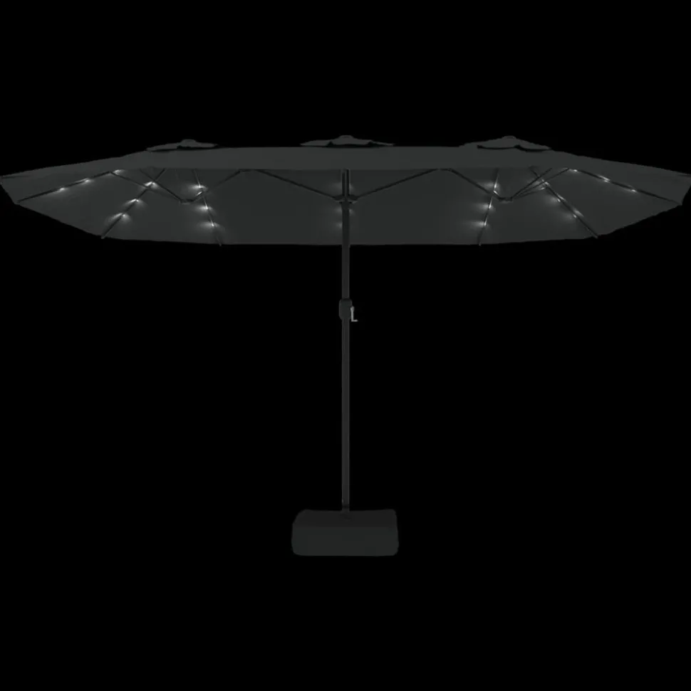 MAISON EXCLUSIVE - Parasol de jardin à double tête avec led noir 449x265 cm