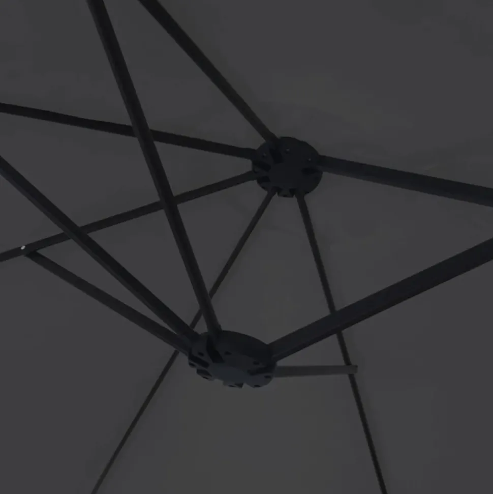 MAISON EXCLUSIVE - Parasol de jardin à double tête avec led noir 449x265 cm