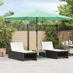 MAISON EXCLUSIVE - Parasol de jardin avec mât en acier vert 388x388x248 cm