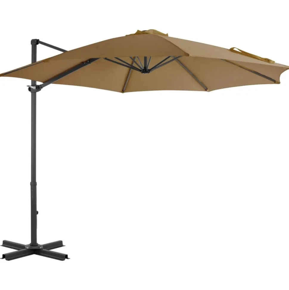 MAISON EXCLUSIVE - Parasol de jardin en porte-à-faux et poteau en aluminium taupe