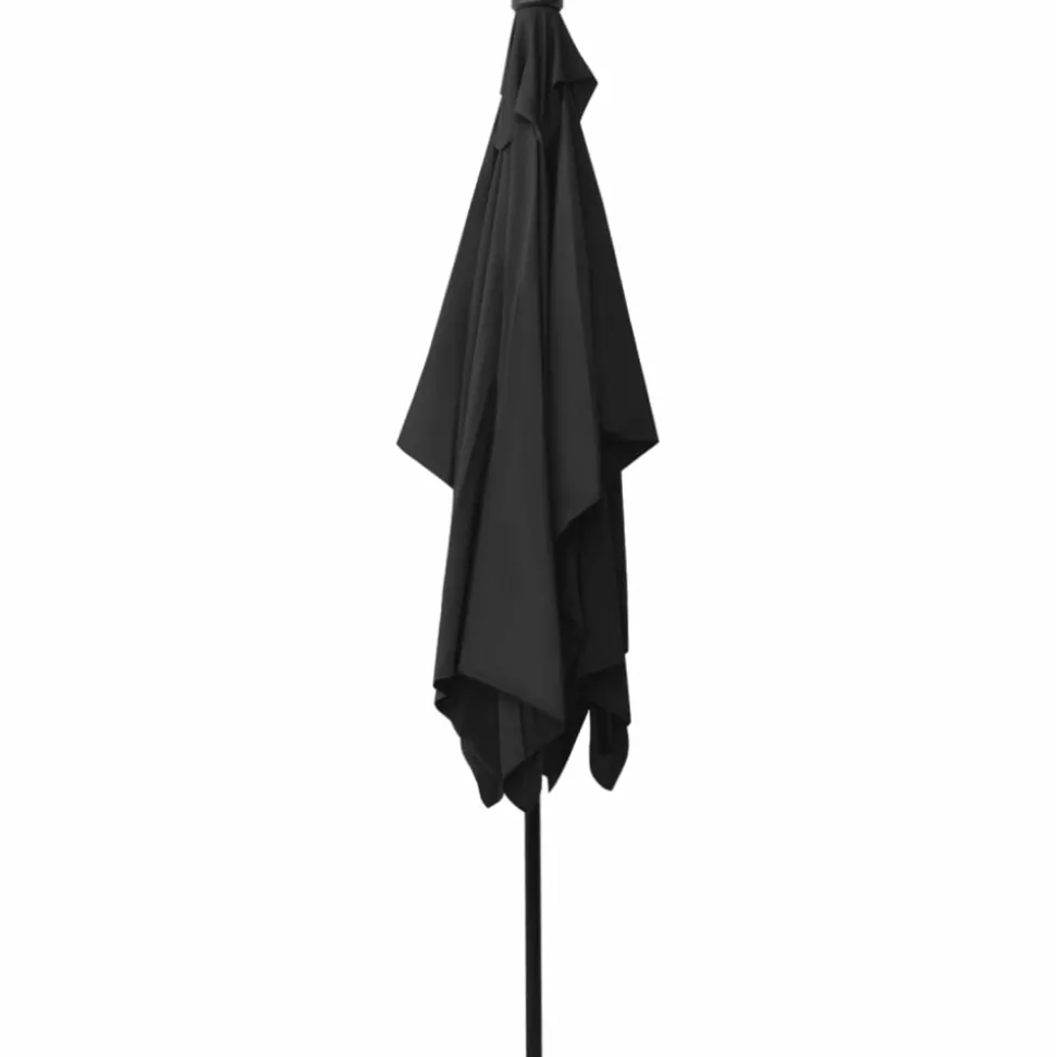 MAISON EXCLUSIVE - Parasol de jardin avec led et mât en acier noir 2x3 m