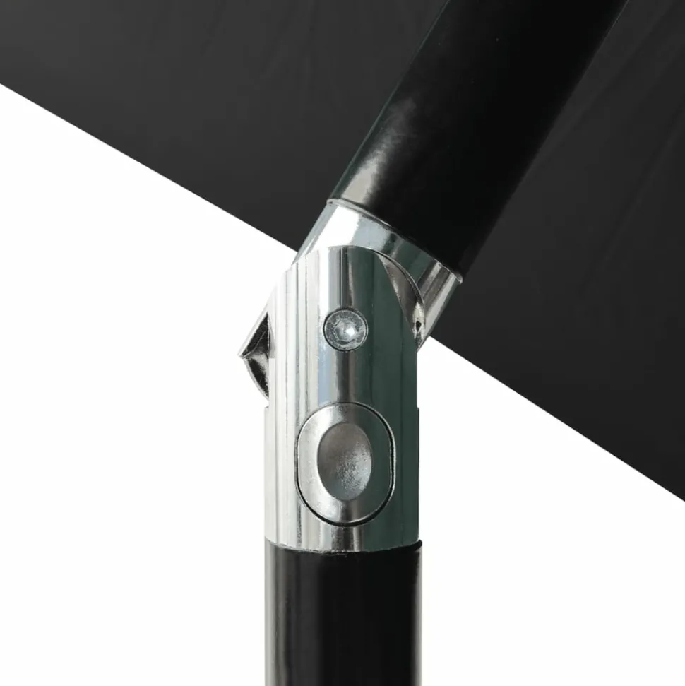 MAISON EXCLUSIVE - Parasol de jardin avec led et mât en acier noir 2x3 m