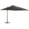 MAISON EXCLUSIVE - Parasol de jardin en porte-à-faux avec mât et lumières led