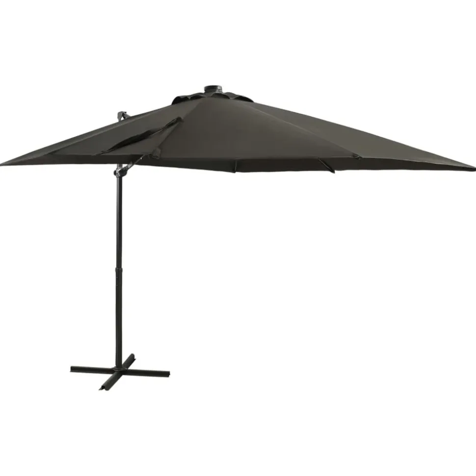 MAISON EXCLUSIVE - Parasol de jardin en porte-à-faux avec mât et lumières led