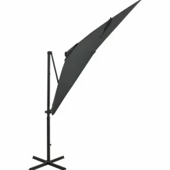 MAISON EXCLUSIVE - Parasol de jardin en porte-à-faux avec mât et lumières led