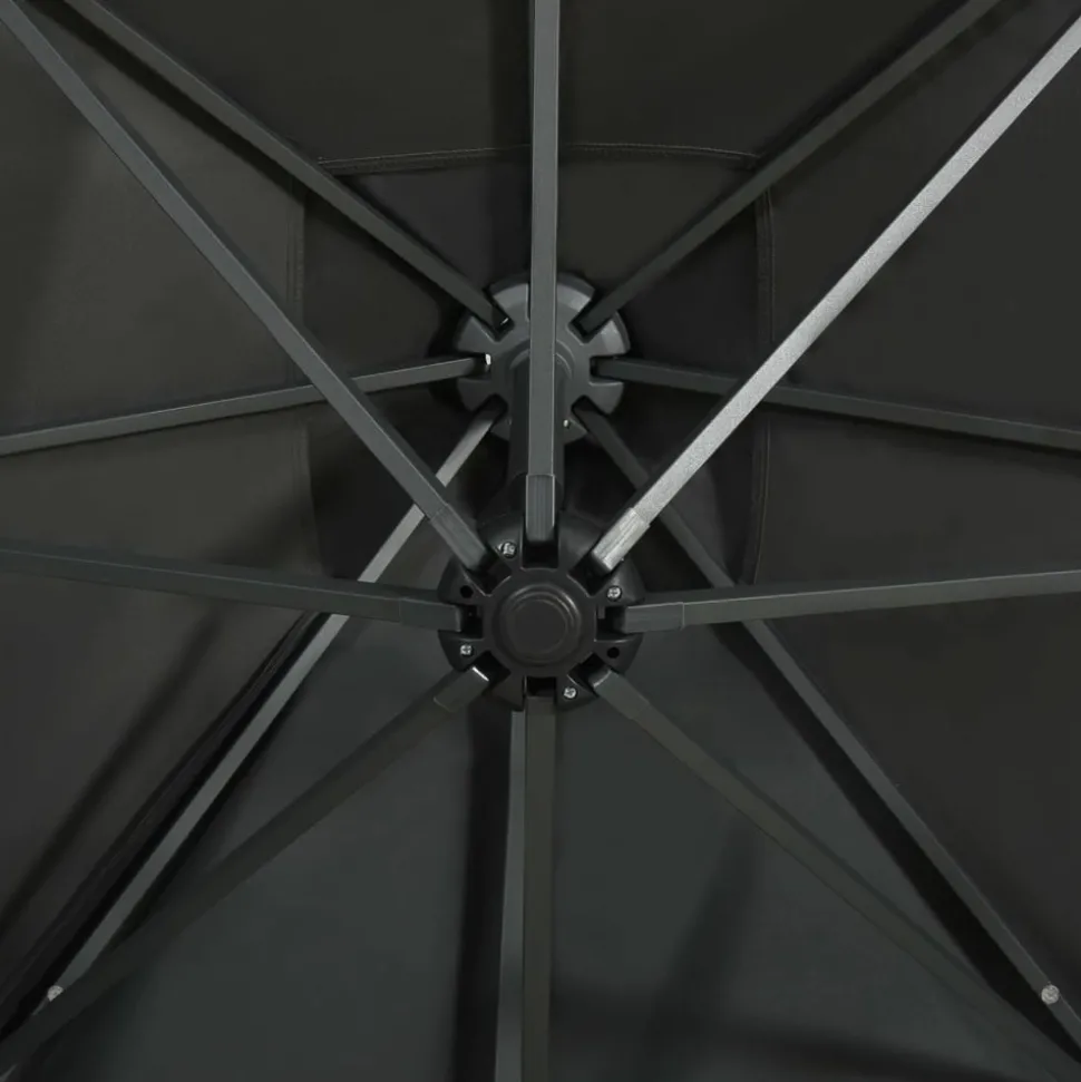 MAISON EXCLUSIVE - Parasol de jardin en porte-à-faux avec mât et lumières led