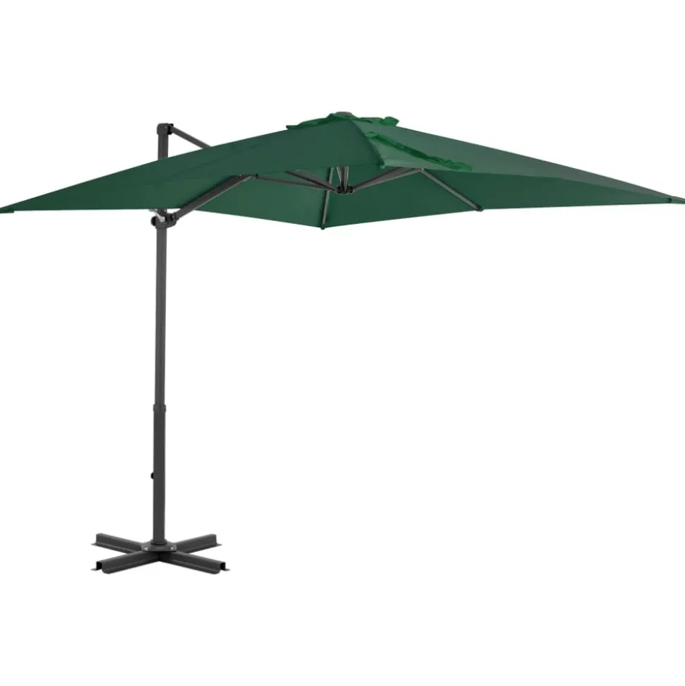 MAISON EXCLUSIVE - Parasol de jardin en porte-à-faux et poteau en aluminium vert