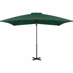 MAISON EXCLUSIVE - Parasol de jardin en porte-à-faux et poteau en aluminium vert