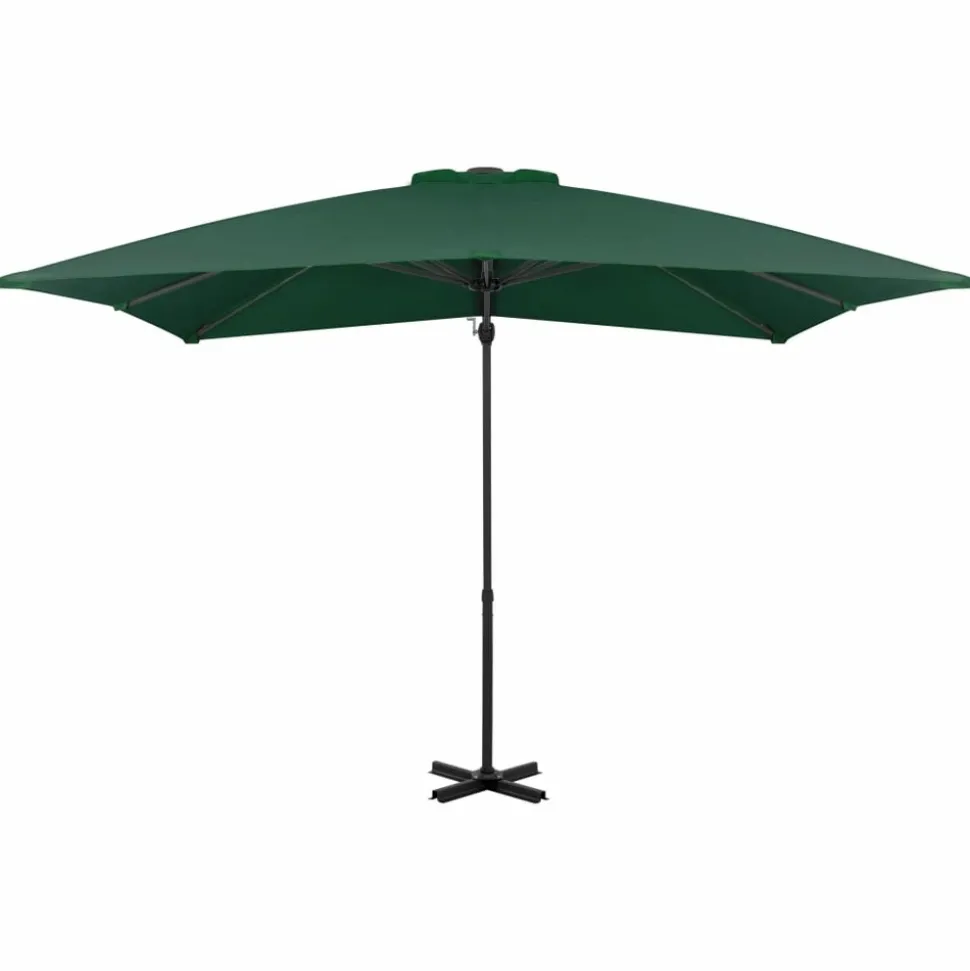 MAISON EXCLUSIVE - Parasol de jardin en porte-à-faux et poteau en aluminium vert