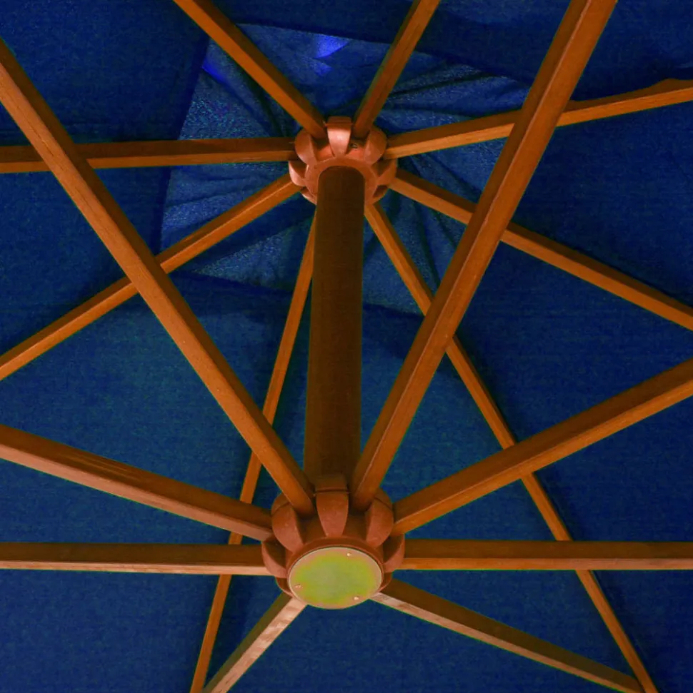 MAISON EXCLUSIVE - Parasol de jardin suspendu avec mât bleu azuré bois de sapin