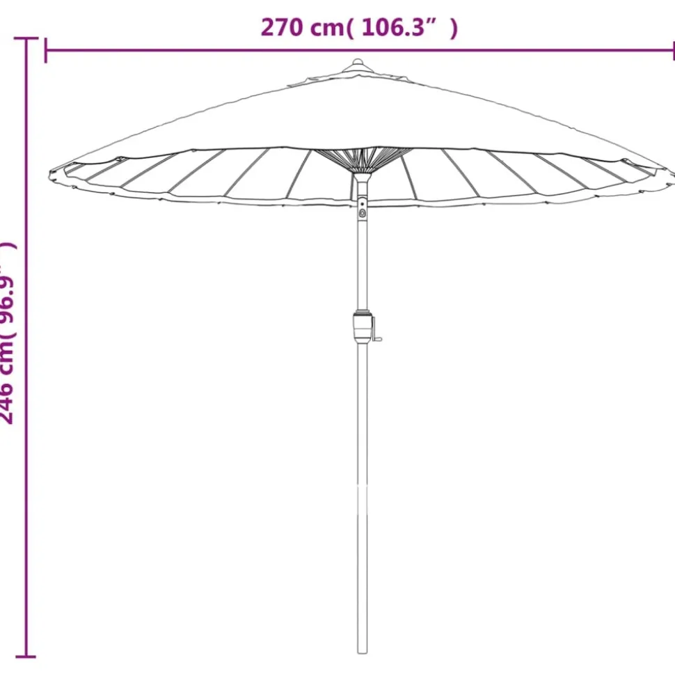 MAISON EXCLUSIVE - Parasol d'extérieur avec mât en aluminium 270 cm anthracite