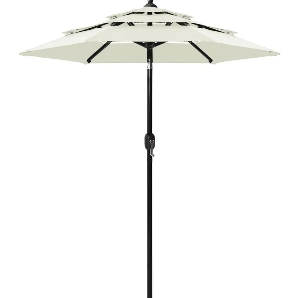 MAISON EXCLUSIVE - Parasol de jardin à 3 niveaux avec mât en aluminium sable 2 m