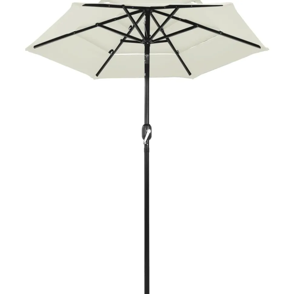 MAISON EXCLUSIVE - Parasol de jardin à 3 niveaux avec mât en aluminium sable 2 m