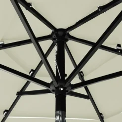 MAISON EXCLUSIVE - Parasol de jardin à 3 niveaux avec mât en aluminium sable 2 m