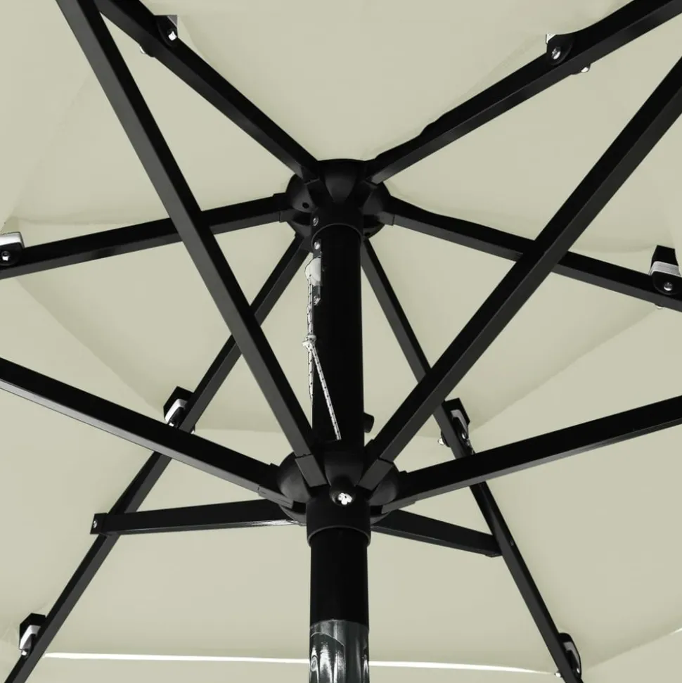 MAISON EXCLUSIVE - Parasol de jardin à 3 niveaux avec mât en aluminium sable 2 m
