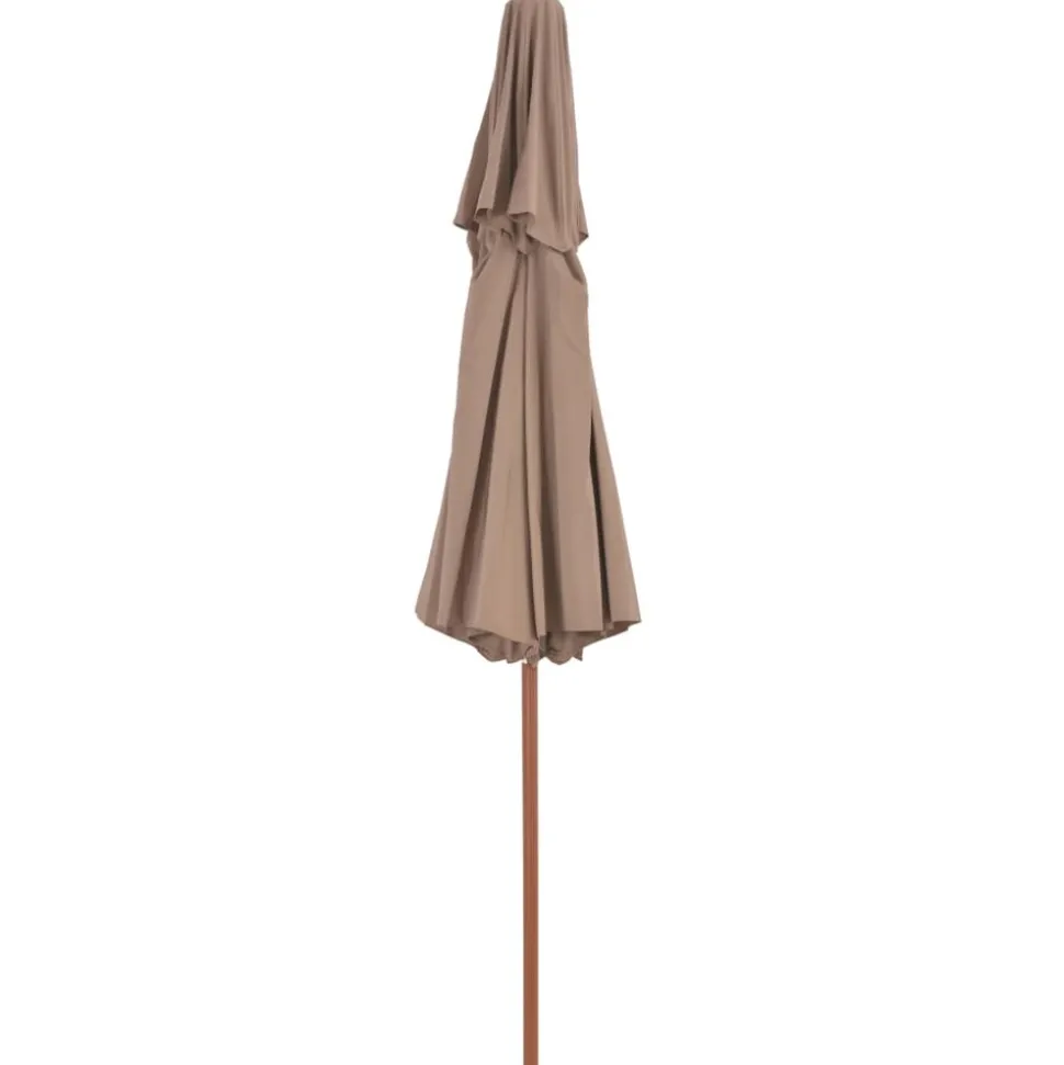MAISON EXCLUSIVE - Parasol à deux étages avec mât en bois 270 cm taupe