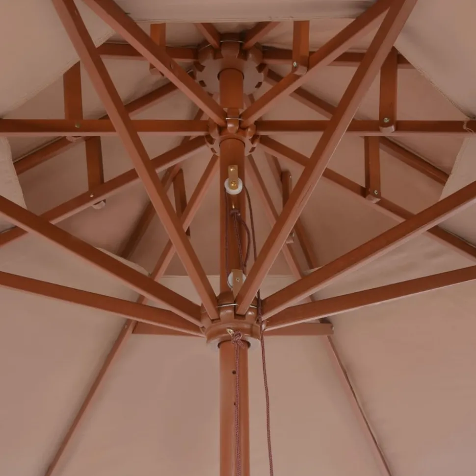 MAISON EXCLUSIVE - Parasol à deux étages avec mât en bois 270 cm taupe