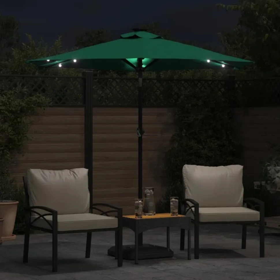 MAISON EXCLUSIVE - Parasol de jardin avec mât en acier vert 225x225x212 cm
