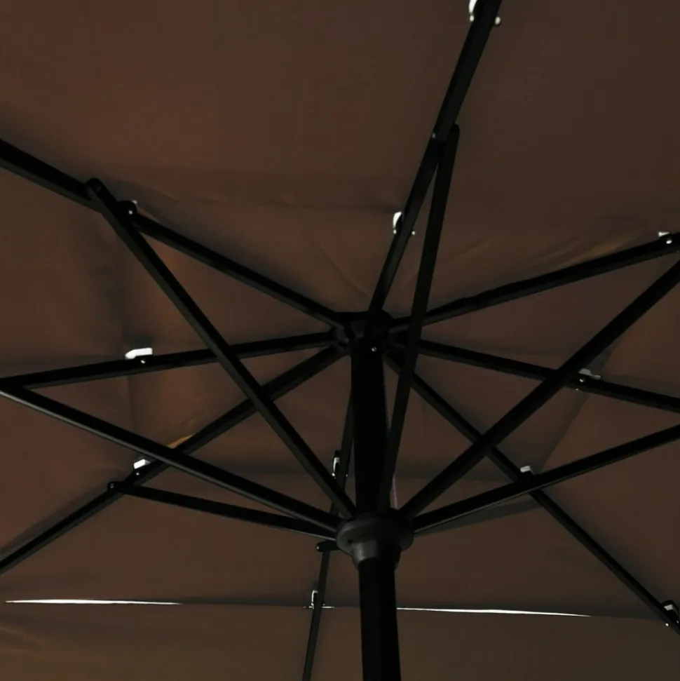 MAISON EXCLUSIVE - Parasol de jardin à 3 niveaux avec mât en aluminium taupe