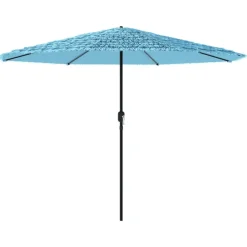 MAISON EXCLUSIVE - Parasol de jardin avec mât en acier bleu 324x324x247 cm