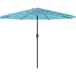 MAISON EXCLUSIVE - Parasol de jardin avec mât en acier bleu 324x324x247 cm