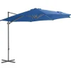 MAISON EXCLUSIVE - Parasol de jardin en porte-à-faux avec mât en acier bleu azuré