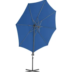 MAISON EXCLUSIVE - Parasol de jardin en porte-à-faux avec mât en acier bleu azuré
