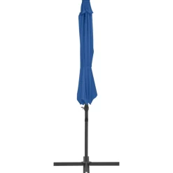 MAISON EXCLUSIVE - Parasol de jardin en porte-à-faux avec mât en acier bleu azuré
