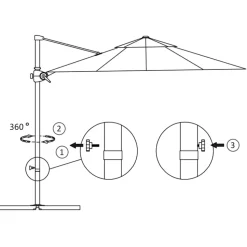 MAISON EXCLUSIVE - Parasol de jardin en porte-à-faux avec mât en acier bleu azuré